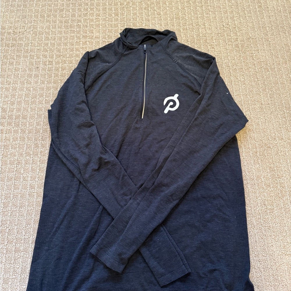 Black Quarter-Zip Pullover with Logo